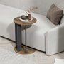 Hanah Home Ema Mesa Auxiliar Nogal, Antracita 34x64x34 cm